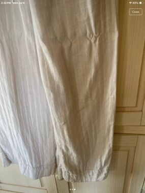 Time and Tru Cream Wide Leg Elastic Hem Pants